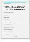 NEST258 WEEK 1 - INTRODUCING ACTIVE DIRECTORY PRACTICE EXAM QUESTIONS AND ANSWERS