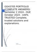 GGH3705 PORTFOLIO (COMPLETE ANSWERS) Semester 2 2024 - DUE October 2024 ; 100% TRUSTED Complete, trusted solutions and explanations. 