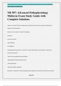 NR 507: Advanced Pathophysiology Midterm Exam Study Guide with Complete Solutions