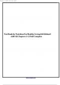 Test Bank for Nutrition For Healthy Living 6th Edition Schiff All Chapters 1-13 Full Complete