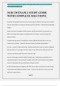 NUR 130 EXAM 1 STUDY GUIDE WITH COMPLETE SOLUTIONS