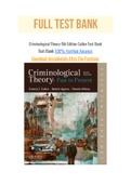 Criminological Theory 6th Edition Cullen Test Bank