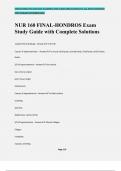 NUR 160 FINAL-HONDROS Exam Study Guide with Complete Solutions