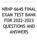 NRNP 6645 FINAL EXAM TEST BANK FOR 2022-2023 QUESTIONS AND ANSWERS.