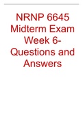 NRNP 6645 Midterm Exam Week 6- Questions and Answers  2022-2023