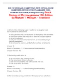 BIO 121 M2 EXAM- ESSENTIALS NEW ACTUAL EXAM QUESTIONS WITH CORRECT ANSWERS 100% VERIFIED SOLUTION (Portage Learning) Brock Biology of Microorganisms 15th Edition By Michael T. Madigan – Test Bank