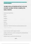 NURB 3150 ANTIEPILEPTICS EXAM STUDY GUIDE WITH COMPLETE SOLUTIONS