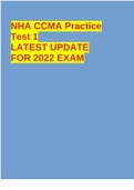 NHA CCMA Practice Test 1 LATEST UPDATE FOR 2022 EXAM