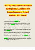 2017 Nj core pest control exam study guide | Questions and Correct Answers | Latest Update | 100% PASS