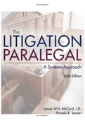 Litigation Paralegal A Systems Approach 6th Edition McCord Solutions Manual