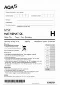 AQA GCSE MATHEMATICS PAPER 1H QUESTION PAPER  2024 (8300/1H : Non Calculator )