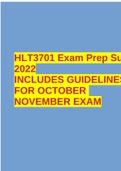 HLT3701 Exam Prep Summary 2022 INCLUDES GUIDELINES FOR OCTOBER NOVEMBER EXAM