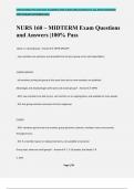 NURS 160 – MIDTERM Exam Questions and Answers |100% Pass