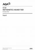 AQA GCSE MATHEMATICS PAPER 2H QUESTION PAPER ,MARK SCHEME AND INSERT 2024/2025 (8300/2H)