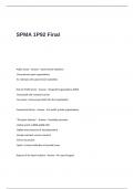 SPMA 1P92 Final Exam Questions and Correct Answers