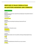 NRNP 6635-15 Week 6 Midterm Exam/ NRNP 6635 Psychopathology And Diagnostic Reasoning All QUESTIONS ANSWERED 100% CORRECTLY (Walden University)