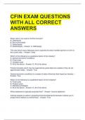 CFIN EXAM QUESTIONS WITH ALL CORRECT ANSWERS