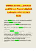 SHRM-CP Exam | Questions and Correct Answers | Latest Update 2024/2025 | 100% PASS