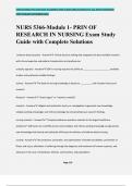 NURS 5366-Module 1- PRIN OF RESEARCH IN NURSING Exam Study Guide with Complete Solutions