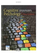 Cognitive Psychology Connecting Mind Research and Everyday Experience 5th Edition Goldstein Test Bank