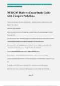 NURS205 Diabetes Exam Study Guide with Complete Solutions