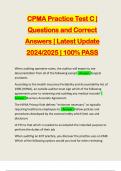 CPMA Practice Test C | Questions and Correct Answers | Latest Update 2024/2025 | 100% PASS