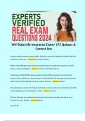 WV State Life Insurance Exam/ 175 Quizzes & Correct Ans 