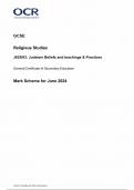 OCR GCSE Religious Studies MARK SCHEME(J625/03:Judaism beliefs and teachings& practices)June 2024