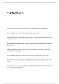 TLETA Week 5 Exam Questions and Answers