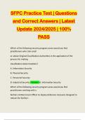 SFPC Practice Test | Questions and Correct Answers | Latest Update 2024/2025 | 100% PASS