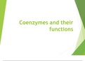 Coenzymes and their functions