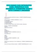 2024 NU665 SUD INTEGRATED CARE, PARAPHILIC D/O, METABOLIC SYNDROME EXAM 2 WITH CORRECT ANSWERS