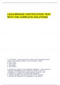 LEAN BRONZE CERTIFICATION TEST WITH THE COMPLETE SOLUTIONS.