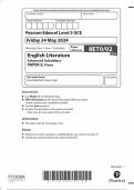 2024 EDEXCEL AS-LEVEL ENGLISH LITERATURE PAPER 2 INCLUDING MARK SCHEME