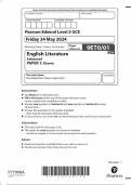 2024 EDEXCEL A-LEVEL ENGLISH LITERATURE PAPER 1, PAPER 2, PAPER 3 INCLUDING ALL MARK SCHEMES