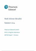 2024 EDEXCEL A-LEVEL ENGLISH LITERATURE PAPER 1, PAPER 2, PAPER 3 MARK SCHEMES