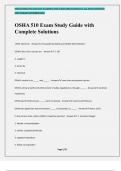 OSHA 510 Exam Study Guide with Complete Solutions