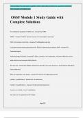 OSSF Module 1 Study Guide with Complete Solutions