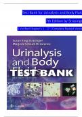 TEST BANK For Urinalysis and Body Fluids, 7th Edition by Strasinger | Verified Chapters 1 - 17 | Complete Newest Version