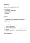 Company Law - Corporate Insolvency - Full lecture notes, textbook readings, further readings