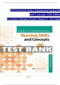 TEST BANK for Timby's Fundamental Nursing Skills and Concepts, 12th Edition by Loretta A Donnelly-Moreno, Verified Chapters 1 - 38, Complete Newest Version