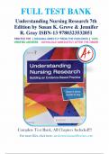 Test Bank for Understanding Nursing Research 7th Edition (Grove, 2018), Chapter 1-14 | All Chapters | ISBN 9780323532051