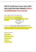 PNP-PC Certification Exam Latest 2024  2025 QUESTION AND ANSWER (HIGHLY  RECOMMENDED) FULLY SOLVED