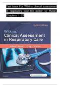 Test bank for Wilkins clinical assessment in respiratory care 8th edition by Huber, All Chapters 1 to 21 complete Verified editon ISBN:9780323416351