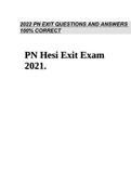 2022 PN EXIT QUESTIONS AND ANSWERS 100% CORRECT