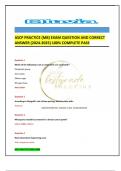 ASCP PRACTICE (MB) EXAM QUESTION AND CORRECT ANSWER (2024-2025) 100% COMPLETE PASS