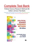 Political Science Research Methods 9th Edition Johnson Test Bank