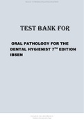 TEST BANK FOR ORAL PATHOLOGY FOR THE DENTAL HYGIENIST 7TH EDITION 2024 LATEST UPDATE 