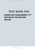 TEST BANK FOR MARKETING MANAGEMENT 15TH EDITION 2024 UPDATE  BY KOTLER AND KELLER.pdf