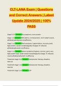 CLT-LANA Exam | Questions and Correct Answers | Latest Update 2024/2025 | 100% PASS